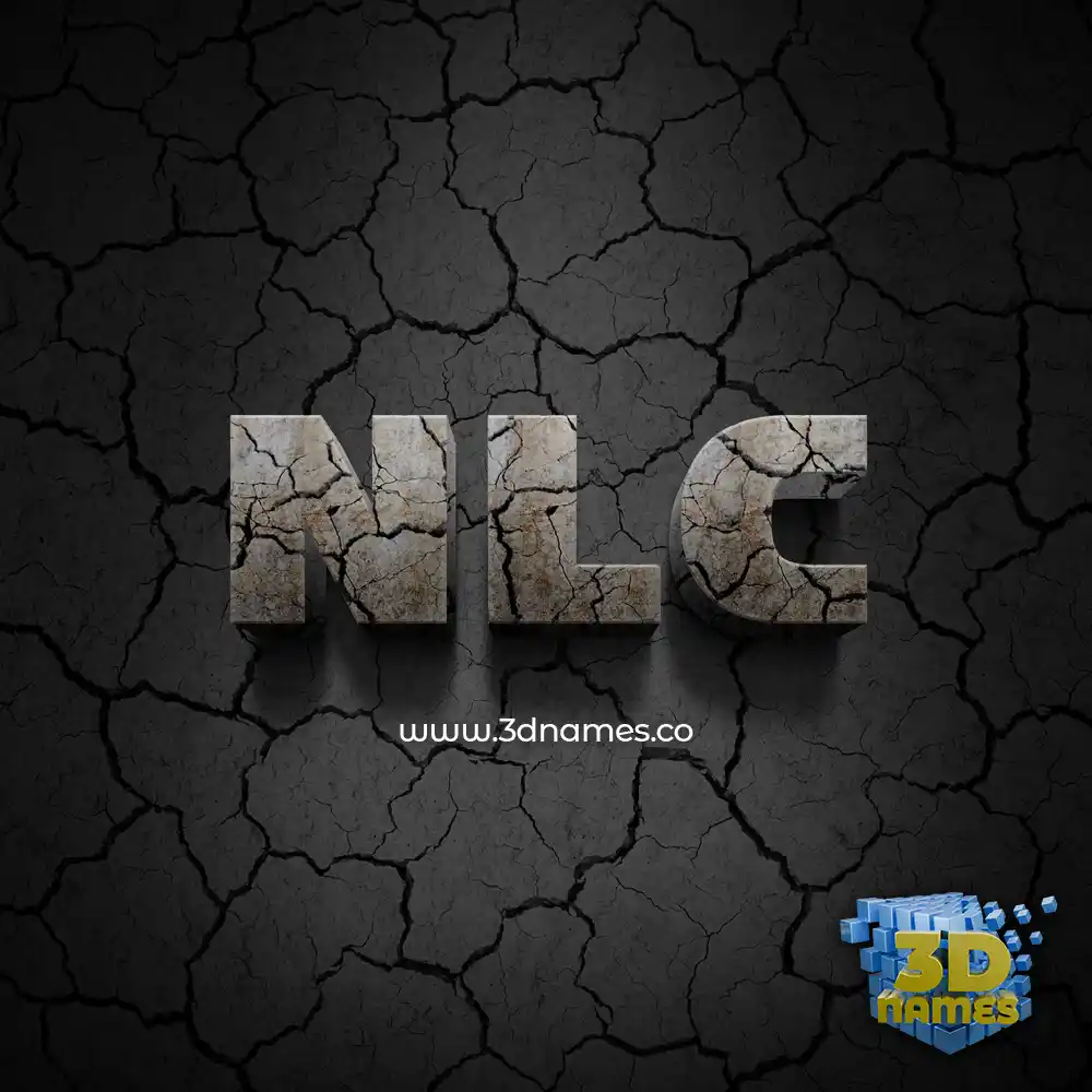 nlc in Cracked Stone style - 3D name wallpaper