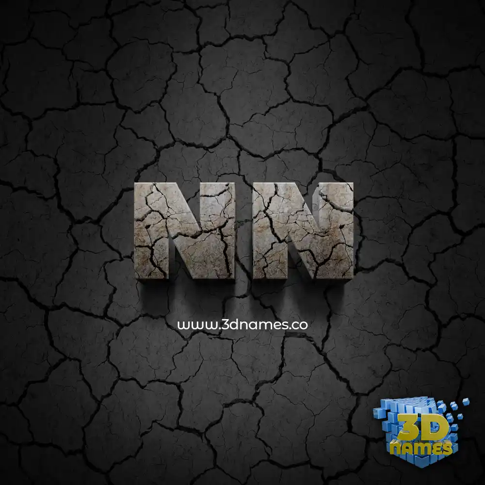 nn in Cracked Stone style - 3D name wallpaper