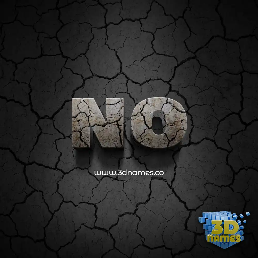no in Cracked Stone style - 3D name wallpaper