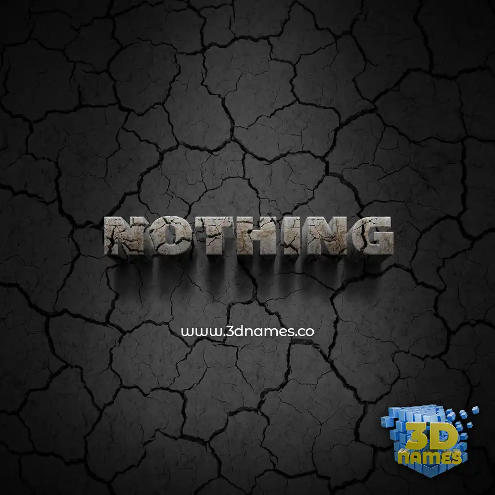 nothing in Cracked Stone style - 3D name wallpaper