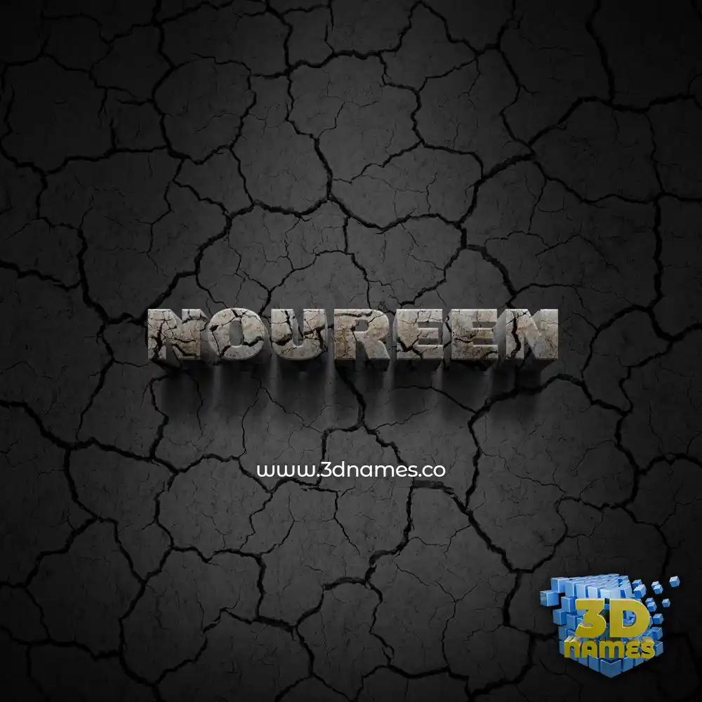 noureen in Cracked Stone style - 3D name wallpaper