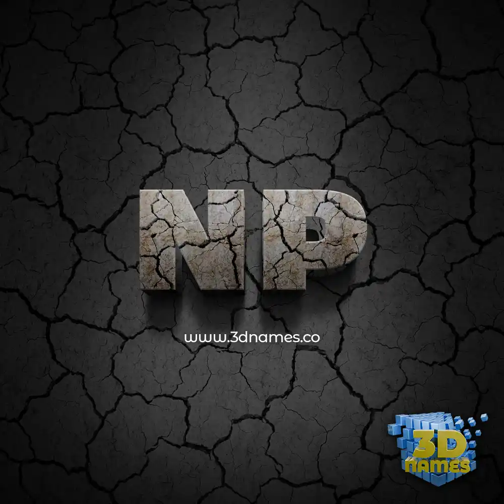 np in Cracked Stone style - 3D name wallpaper