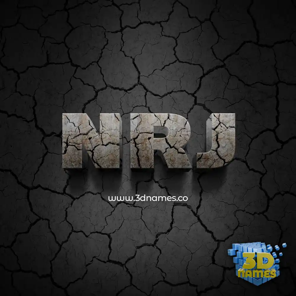 nrj in Cracked Stone style - 3D name wallpaper