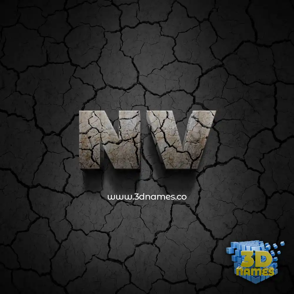 nv in Cracked Stone style - 3D name wallpaper