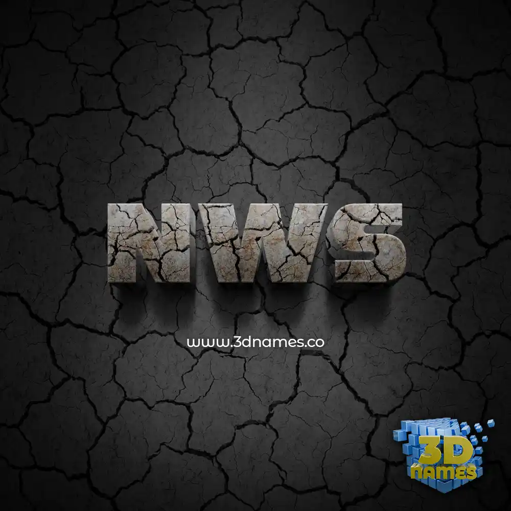 nws in Cracked Stone style - 3D name wallpaper