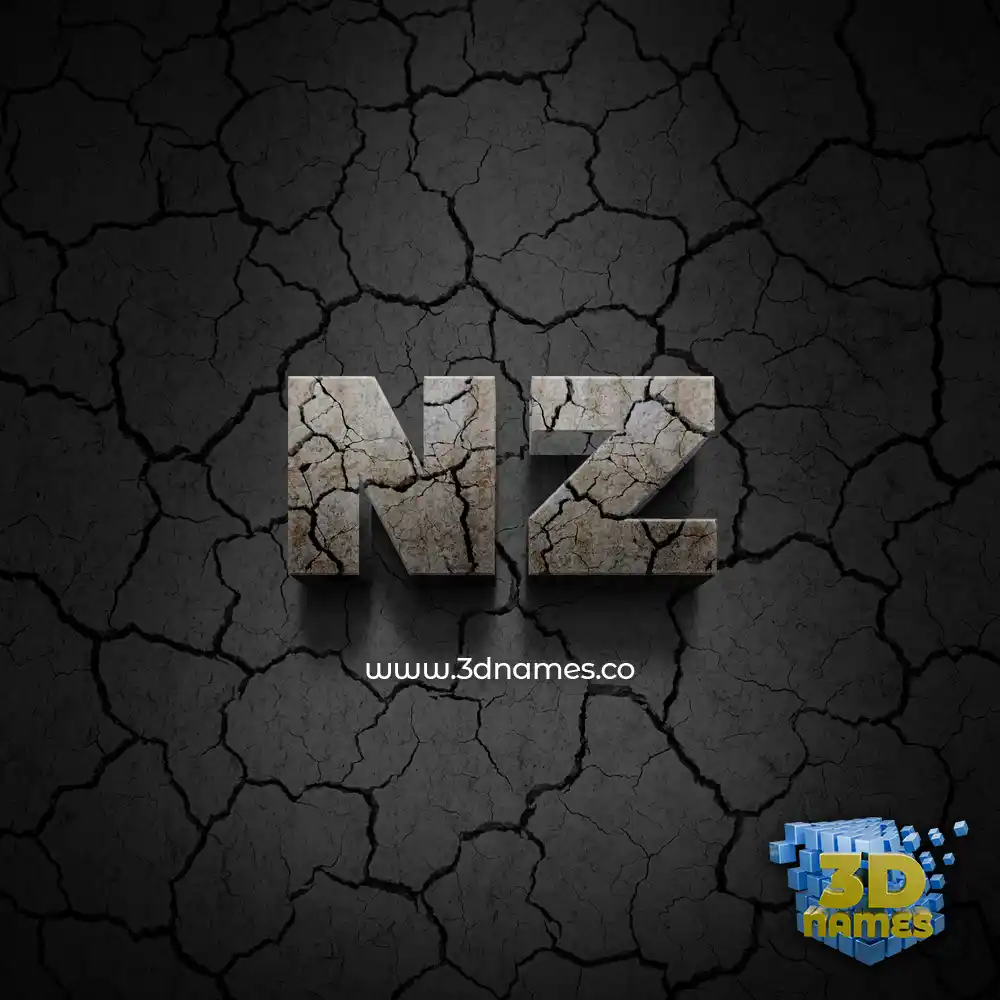 nz in Cracked Stone style - 3D name wallpaper