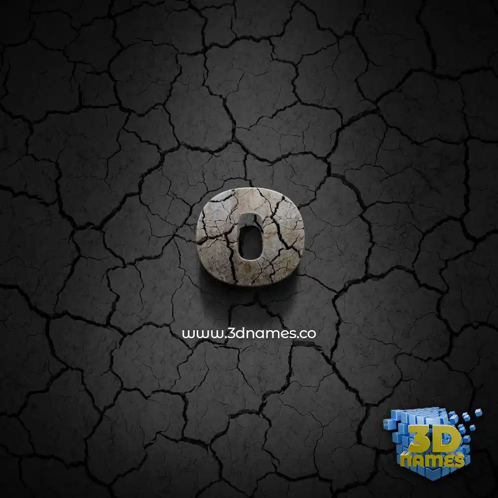 o in Cracked Stone style - 3D name wallpaper