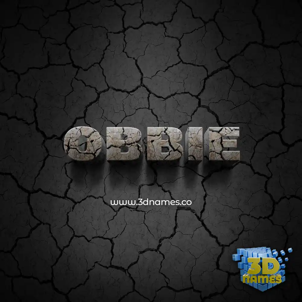 obbie in Cracked Stone style - 3D name wallpaper