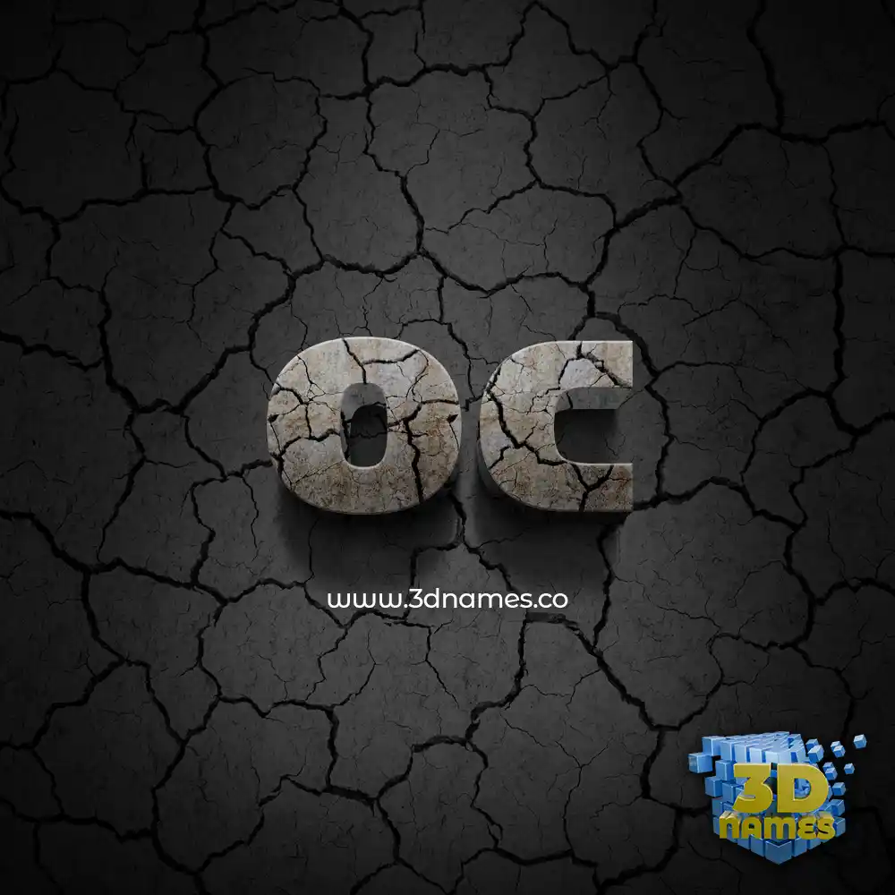 oc in Cracked Stone style - 3D name wallpaper