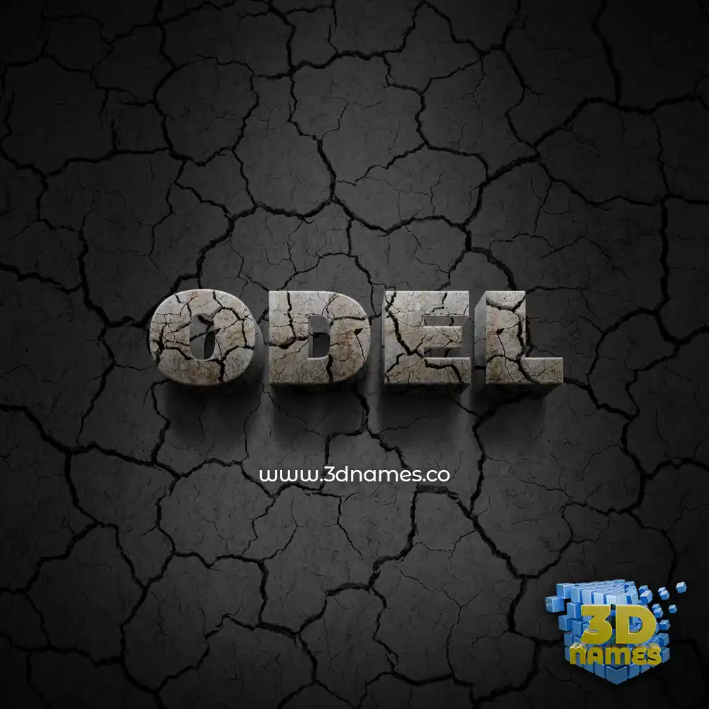 odel in Cracked Stone style - 3D name wallpaper