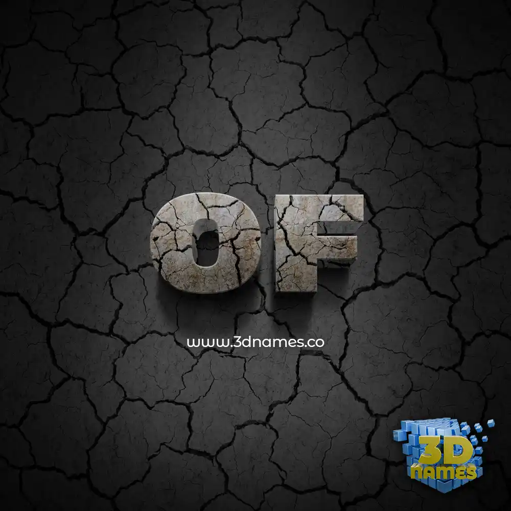 of in Cracked Stone style - 3D name wallpaper