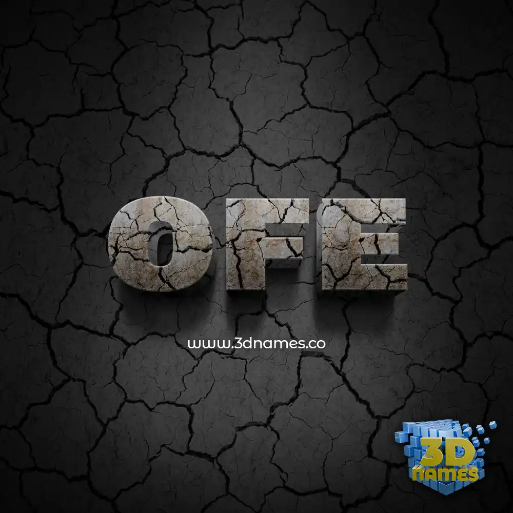 ofe in Cracked Stone style - 3D name wallpaper