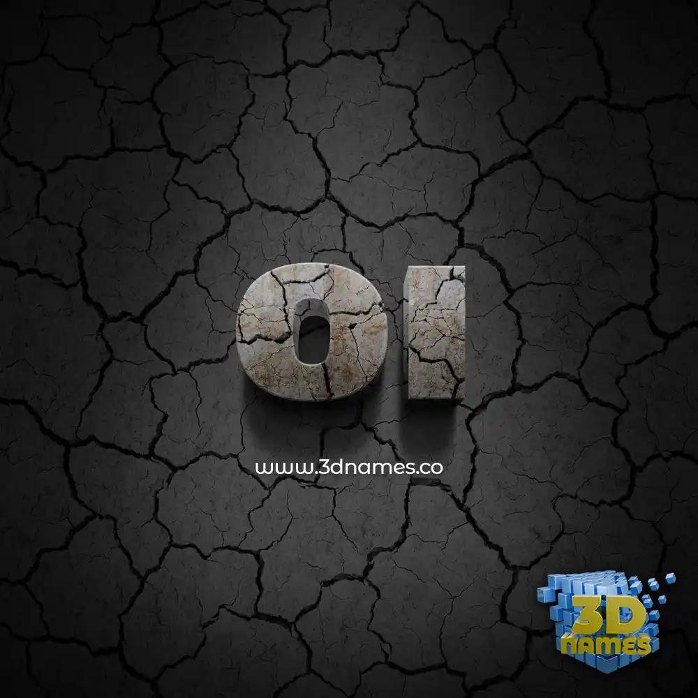oi in Cracked Stone style - 3D name wallpaper