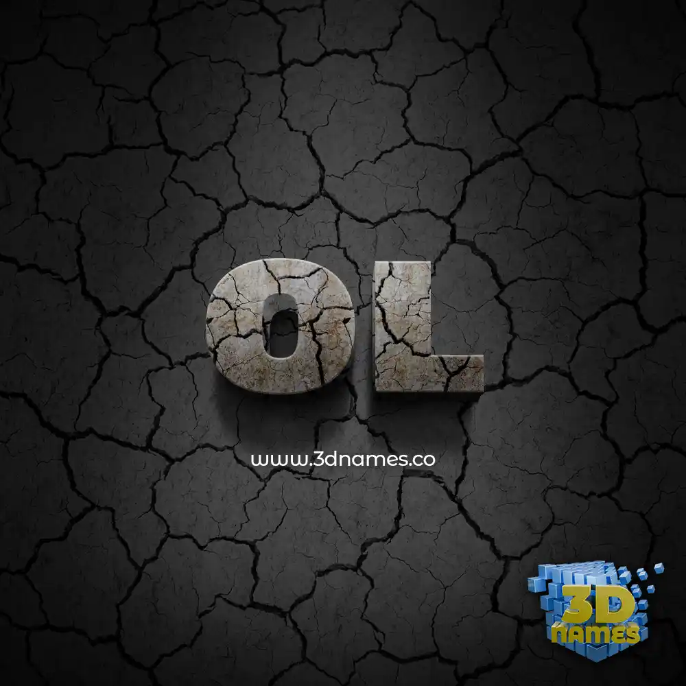 ol in Cracked Stone style - 3D name wallpaper
