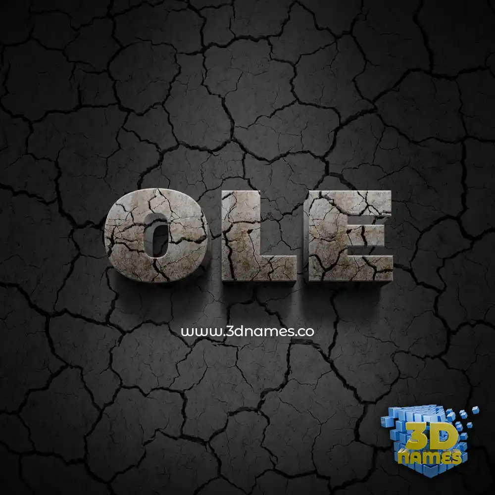 ole in Cracked Stone style - 3D name wallpaper