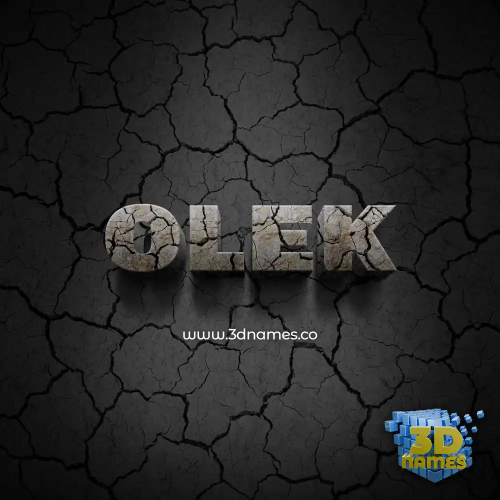 olek in Cracked Stone style - 3D name wallpaper