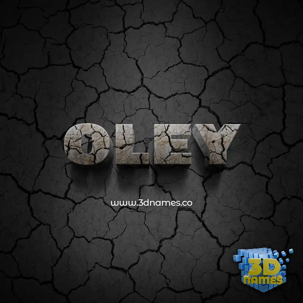 oley in Cracked Stone style - 3D name wallpaper