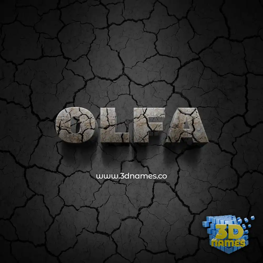 olfa in Cracked Stone style - 3D name wallpaper