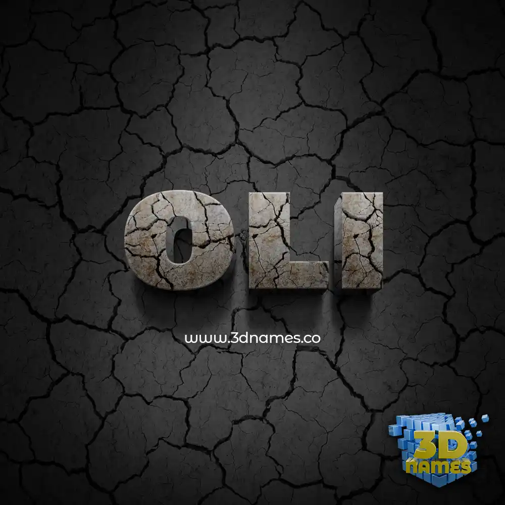 oli in Cracked Stone style - 3D name wallpaper
