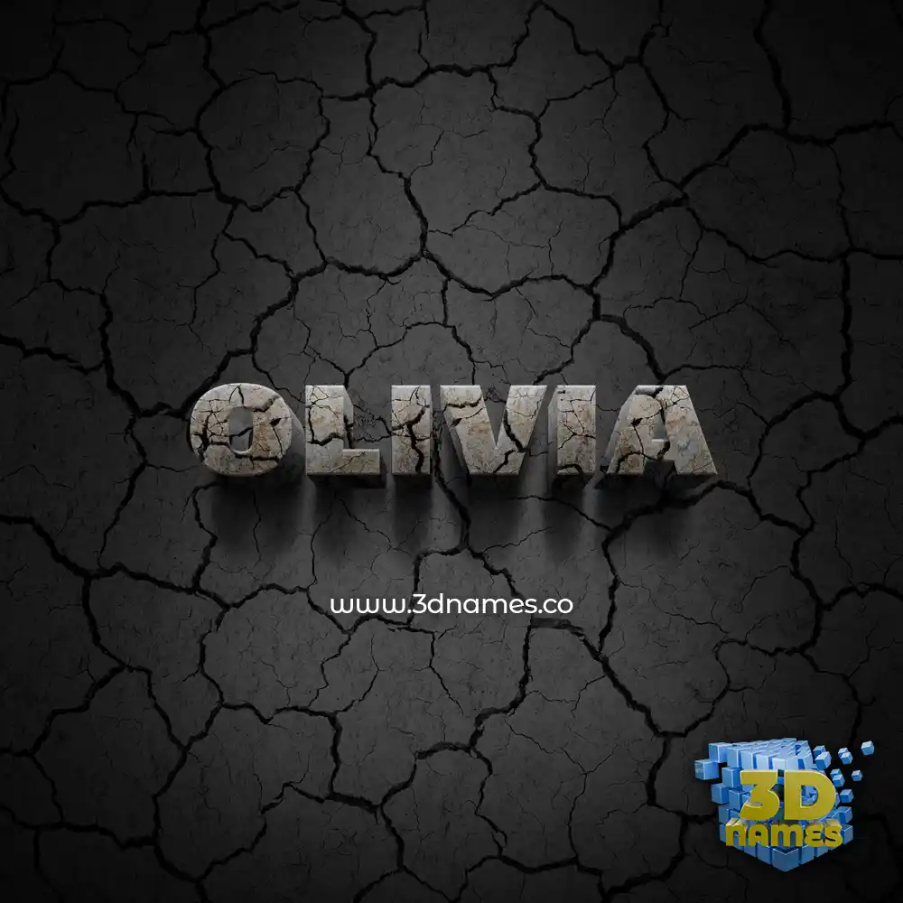 olivia in Cracked Stone style - 3D name wallpaper
