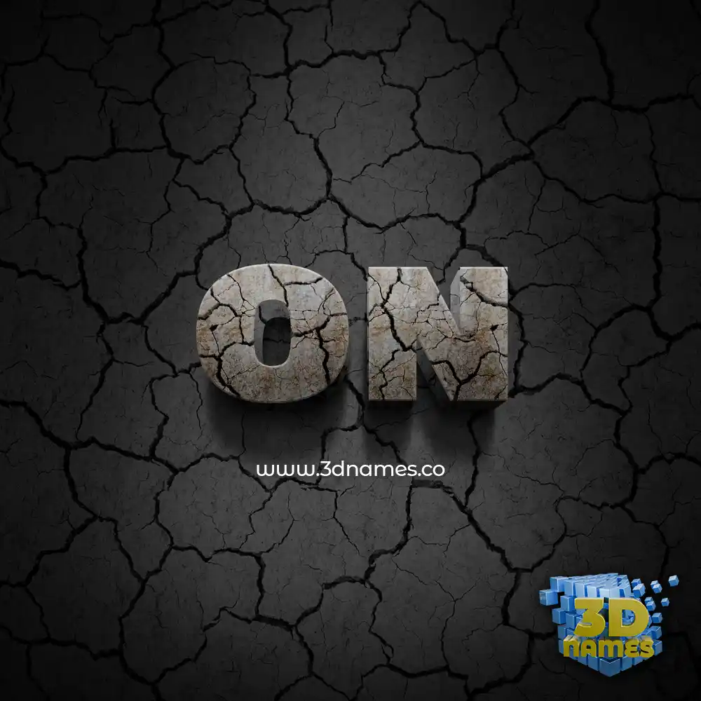 on in Cracked Stone style - 3D name wallpaper