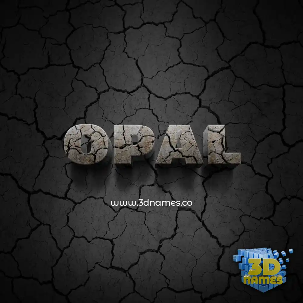 opal in Cracked Stone style - 3D name wallpaper