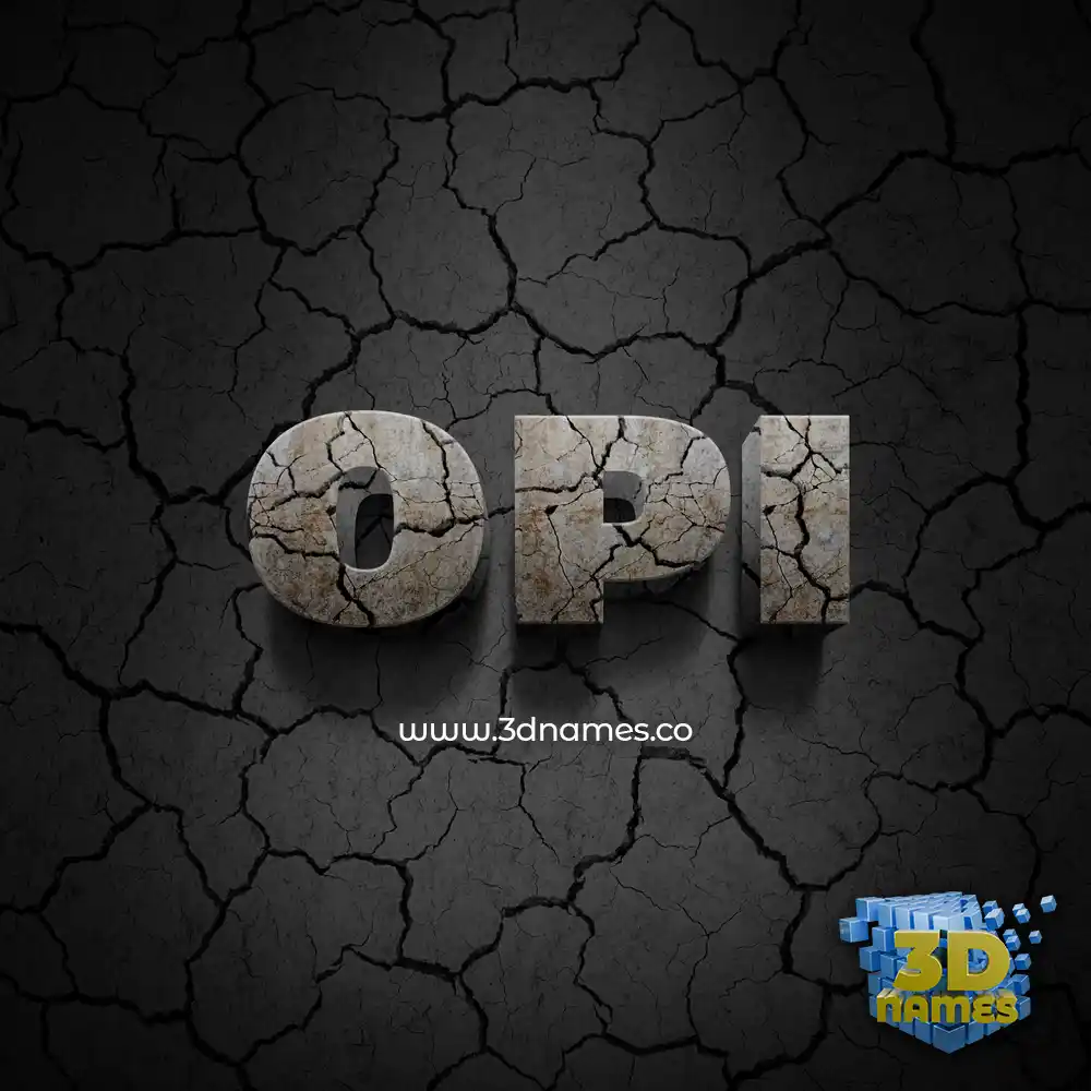opi in Cracked Stone style - 3D name wallpaper