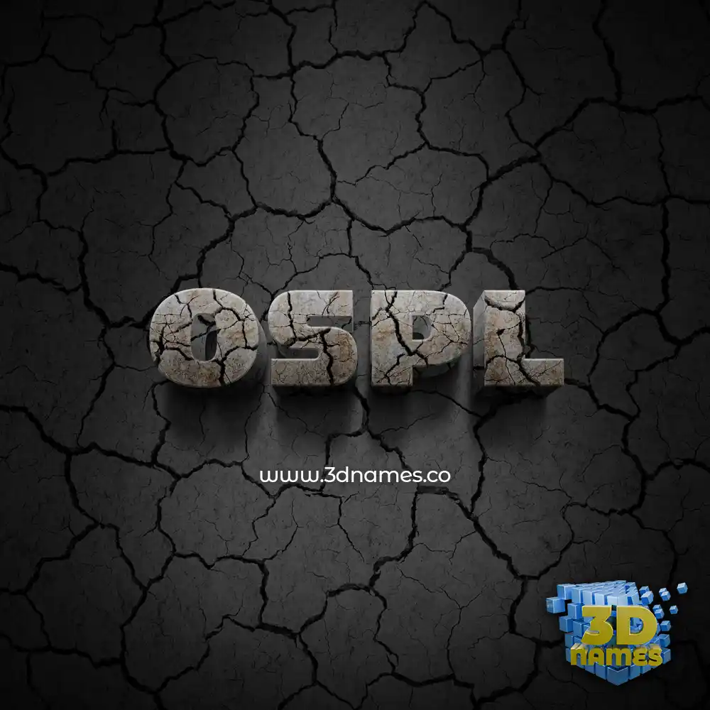ospl in Cracked Stone style - 3D name wallpaper