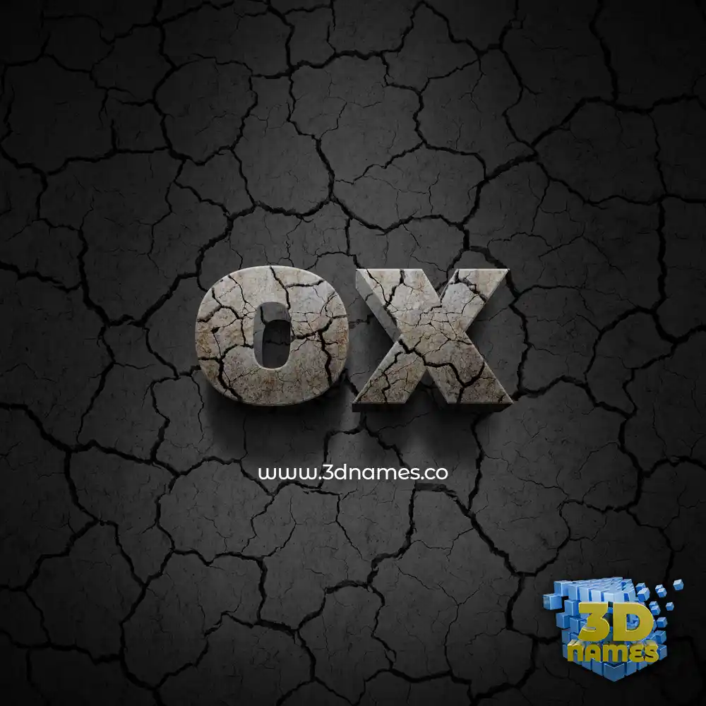ox in Cracked Stone style - 3D name wallpaper