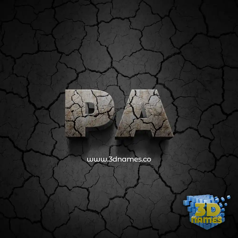 pa in Cracked Stone style - 3D name wallpaper