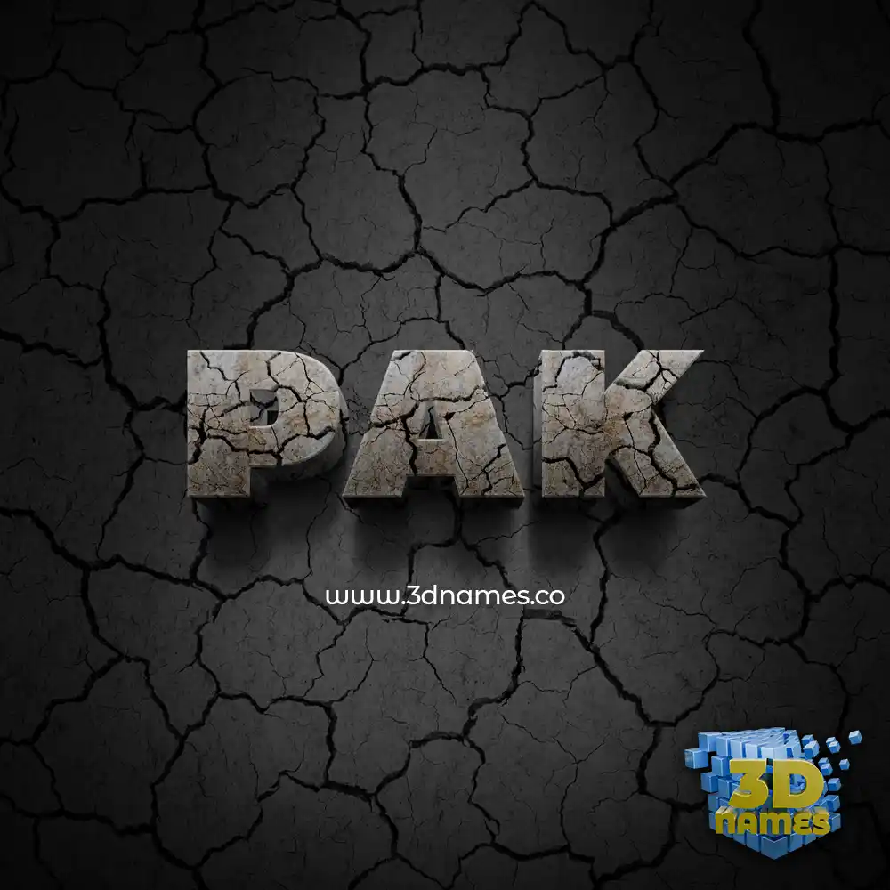 pak in Cracked Stone style - 3D name wallpaper