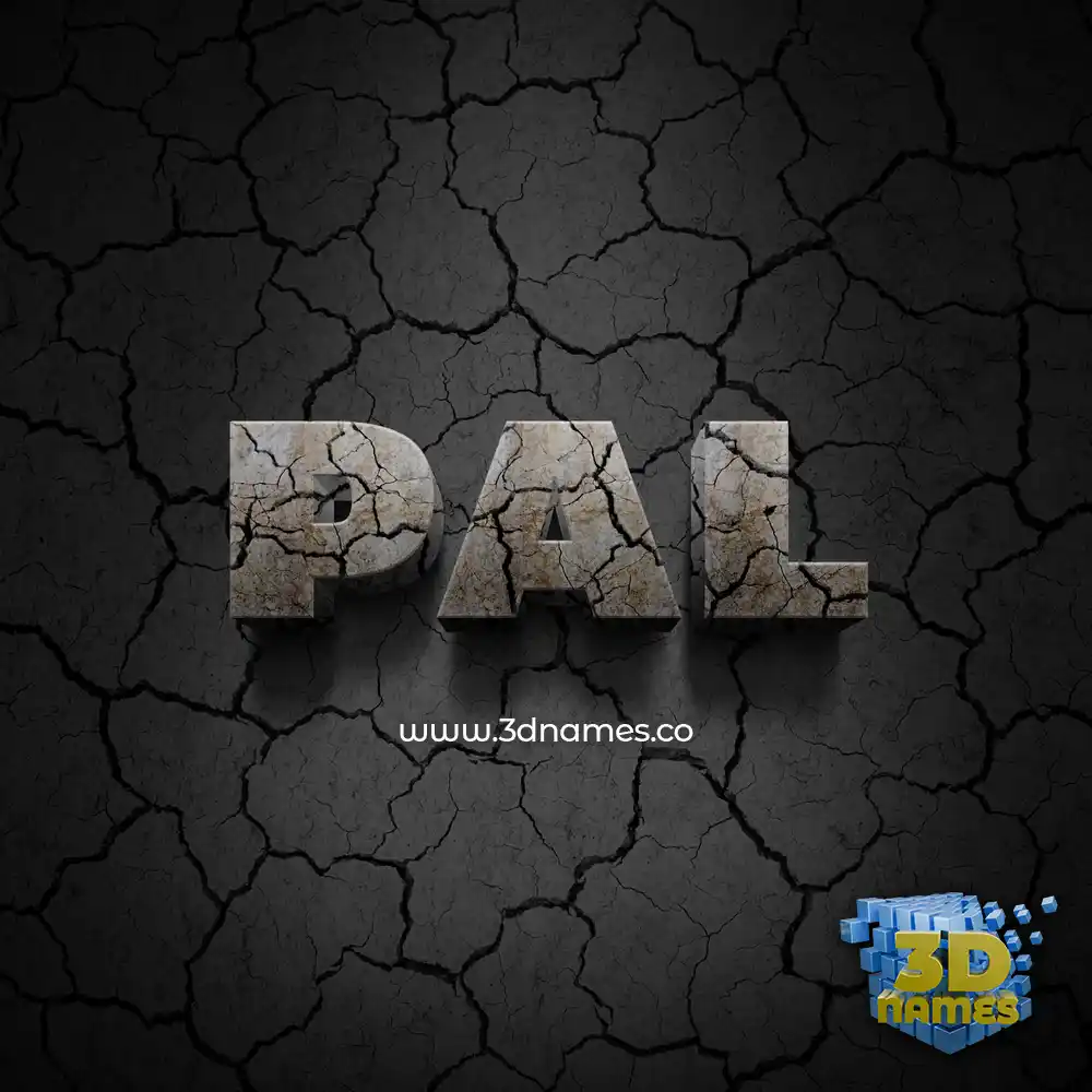 pal in Cracked Stone style - 3D name wallpaper