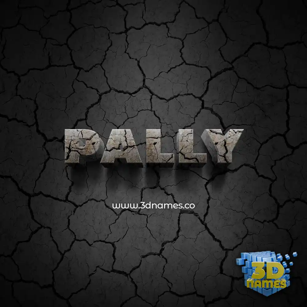 pally in Cracked Stone style - 3D name wallpaper