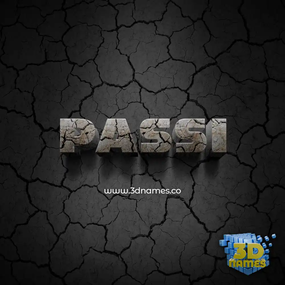 passi in Cracked Stone style - 3D name wallpaper