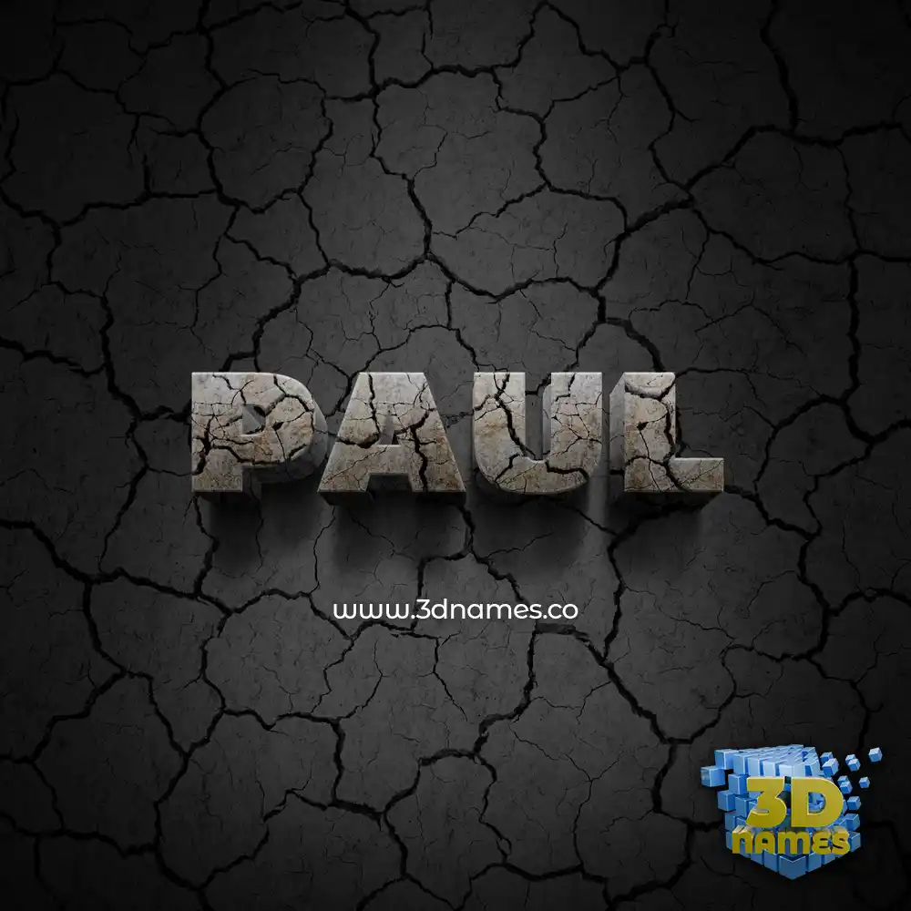 paul in Cracked Stone style - 3D name wallpaper