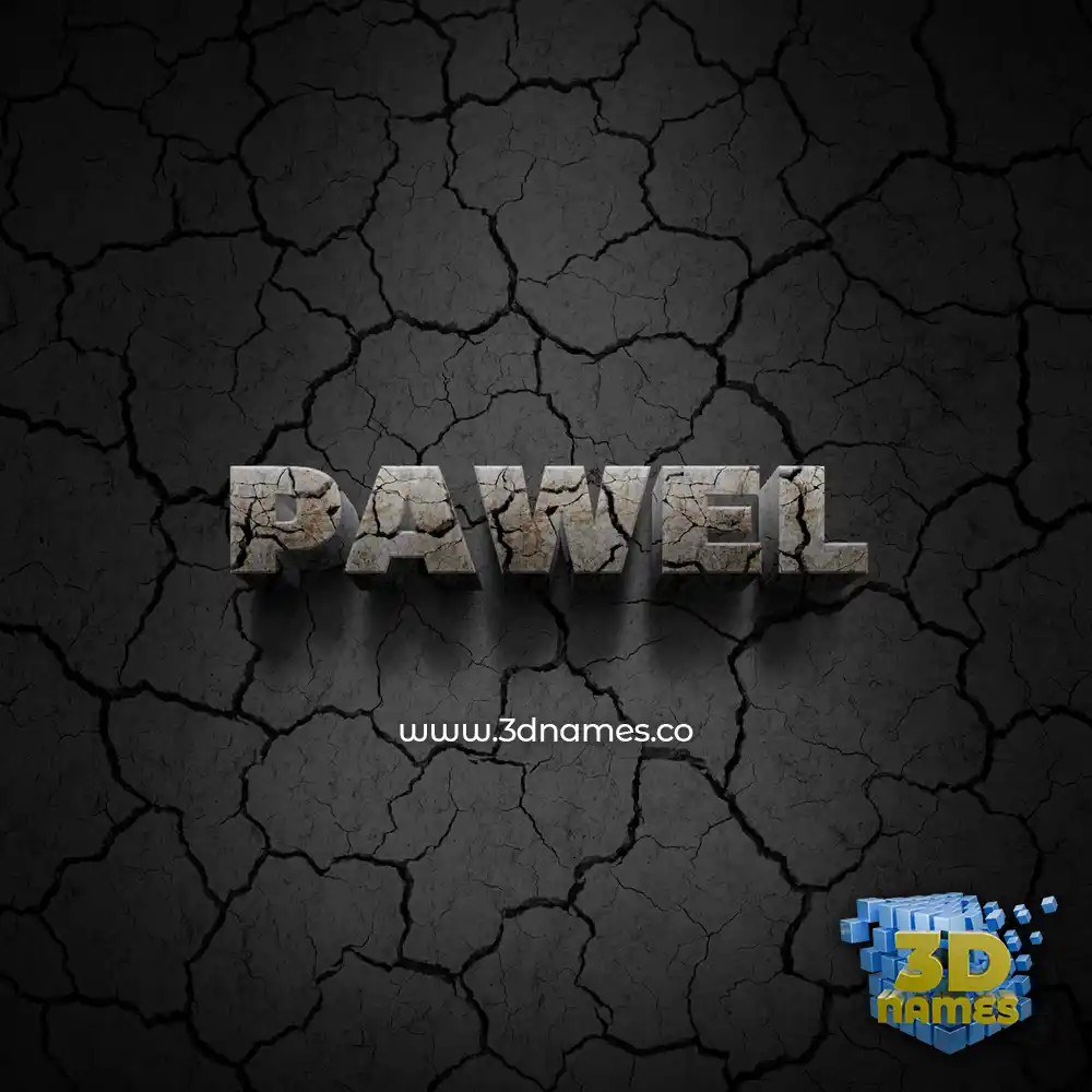 pawel in Cracked Stone style - 3D name wallpaper
