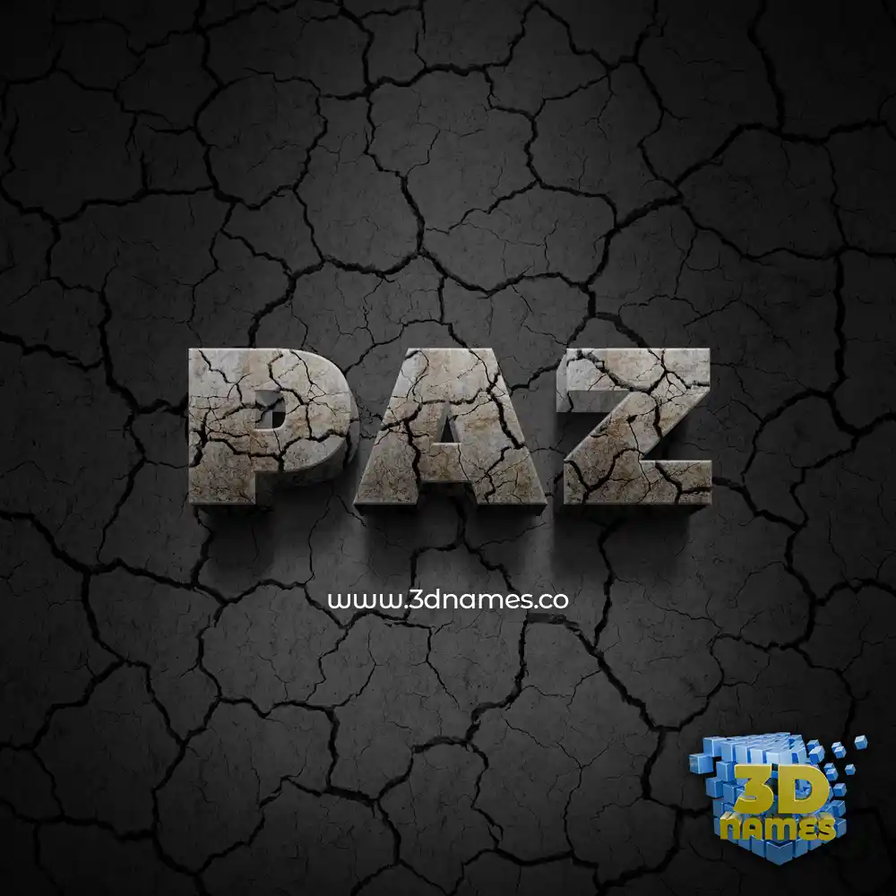paz in Cracked Stone style - 3D name wallpaper