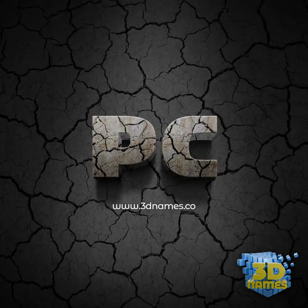 pc in Cracked Stone style - 3D name wallpaper