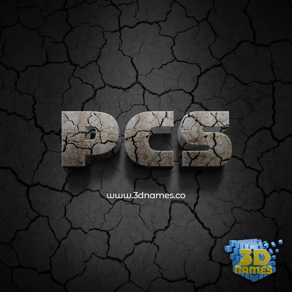 pcs in Cracked Stone style - 3D name wallpaper