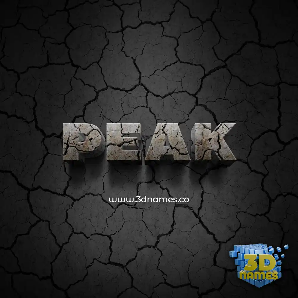 peak in Cracked Stone style - 3D name wallpaper