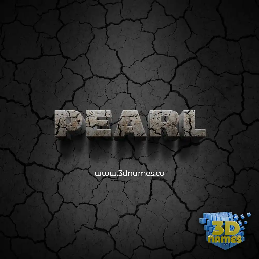 pearl in Cracked Stone style - 3D name wallpaper