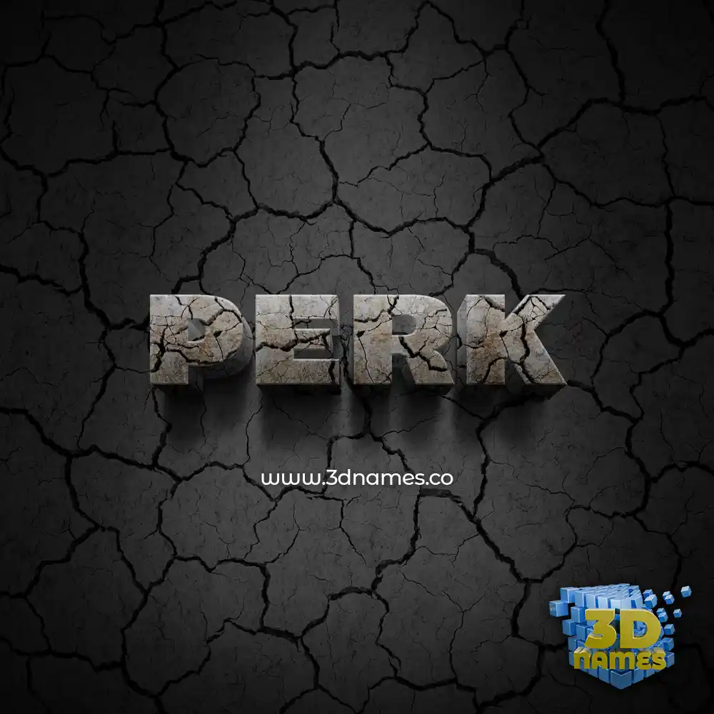 perk in Cracked Stone style - 3D name wallpaper