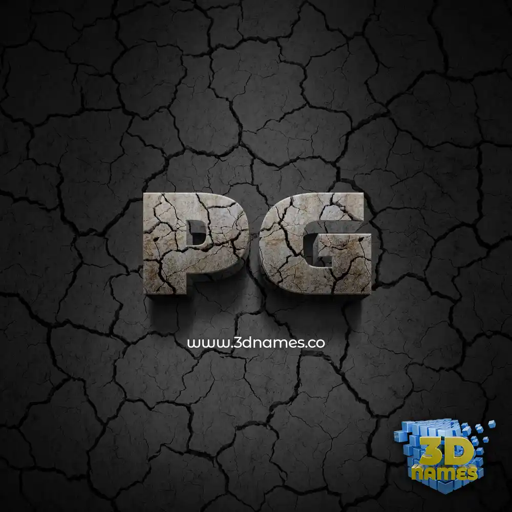 pg in Cracked Stone style - 3D name wallpaper
