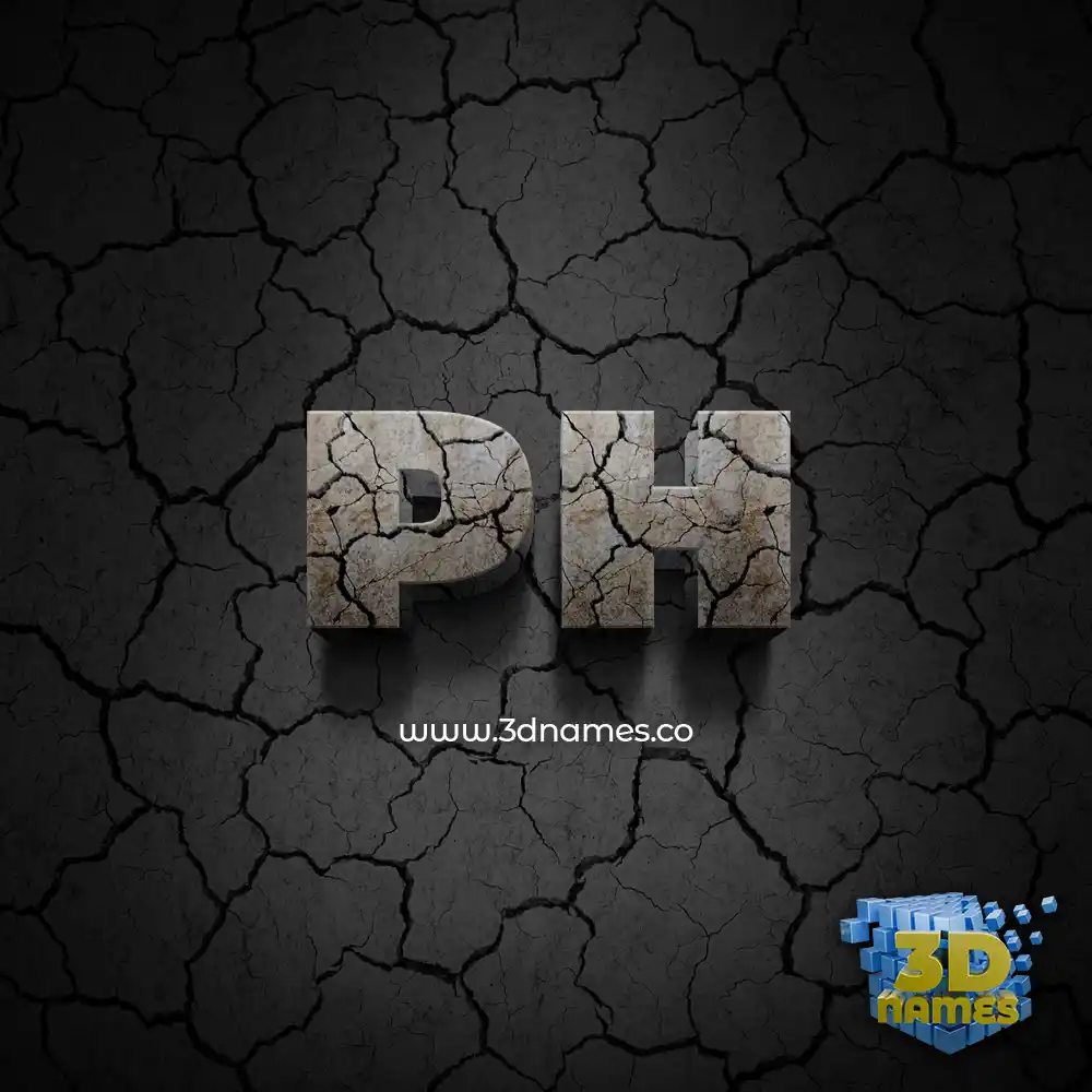 ph in Cracked Stone style - 3D name wallpaper