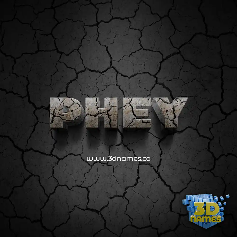 phey in Cracked Stone style - 3D name wallpaper