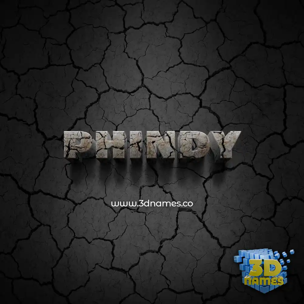 phindy in Cracked Stone style - 3D name wallpaper