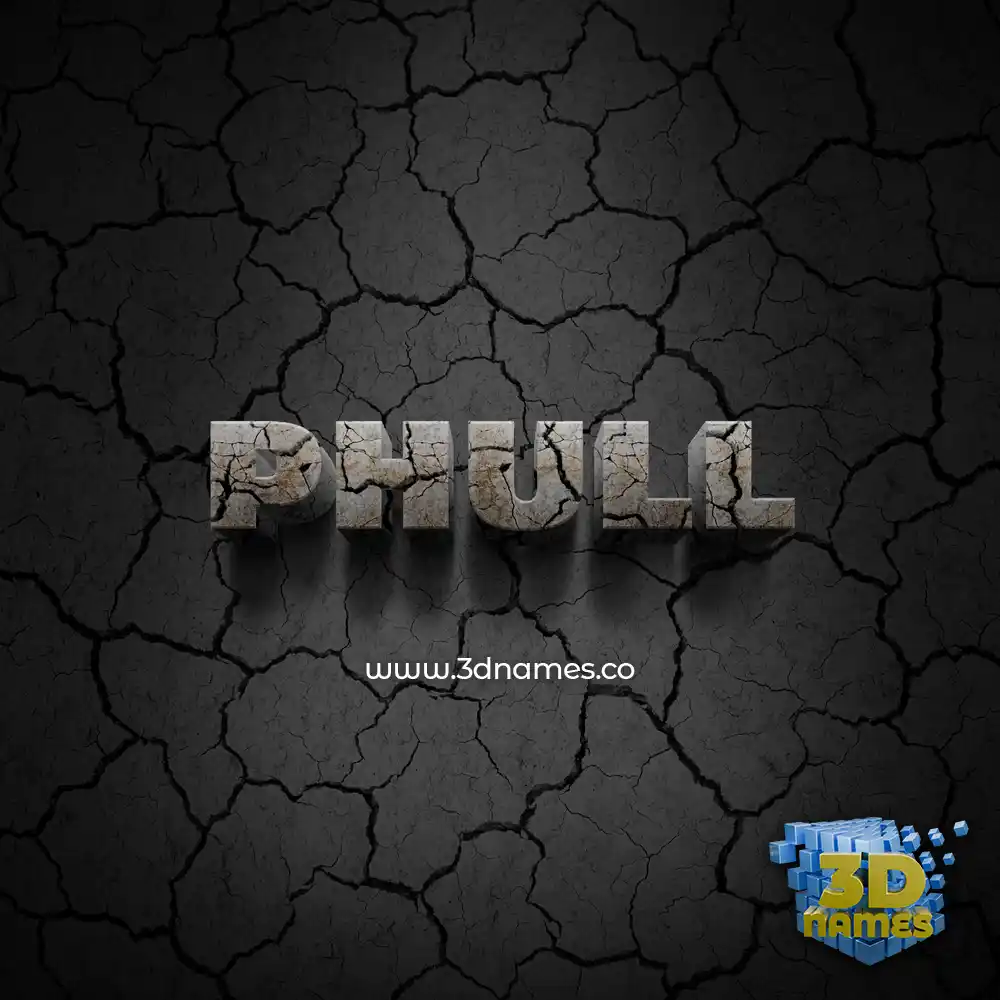 phull in Cracked Stone style - 3D name wallpaper
