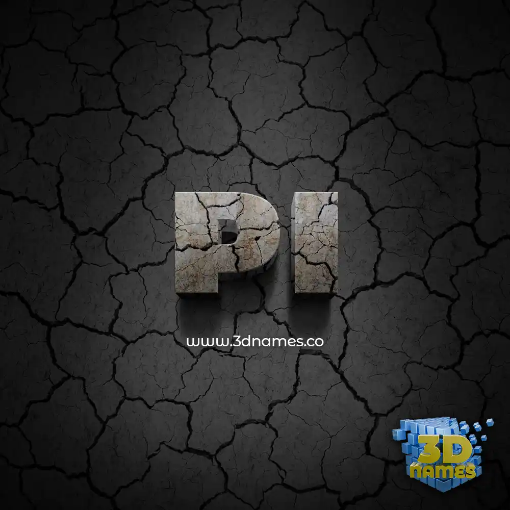 pi in Cracked Stone style - 3D name wallpaper