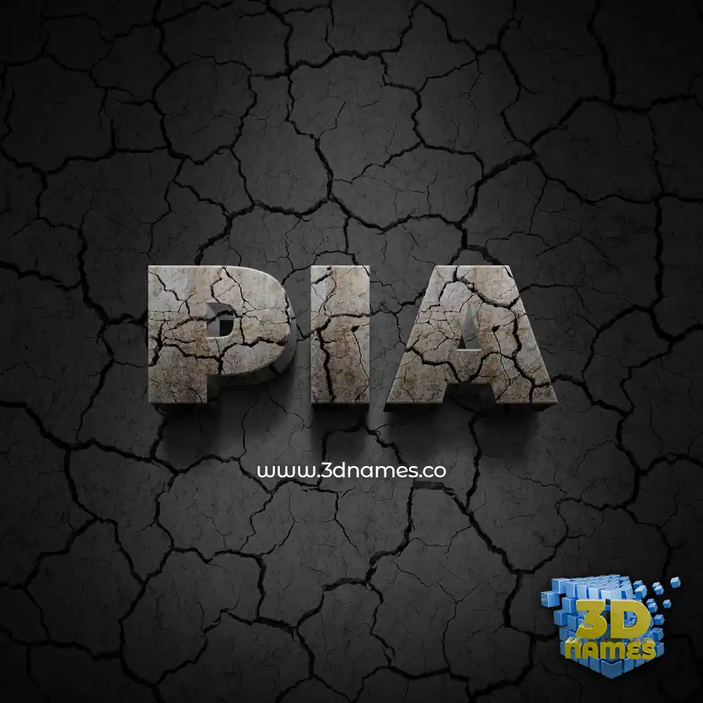 pia in Cracked Stone style - 3D name wallpaper