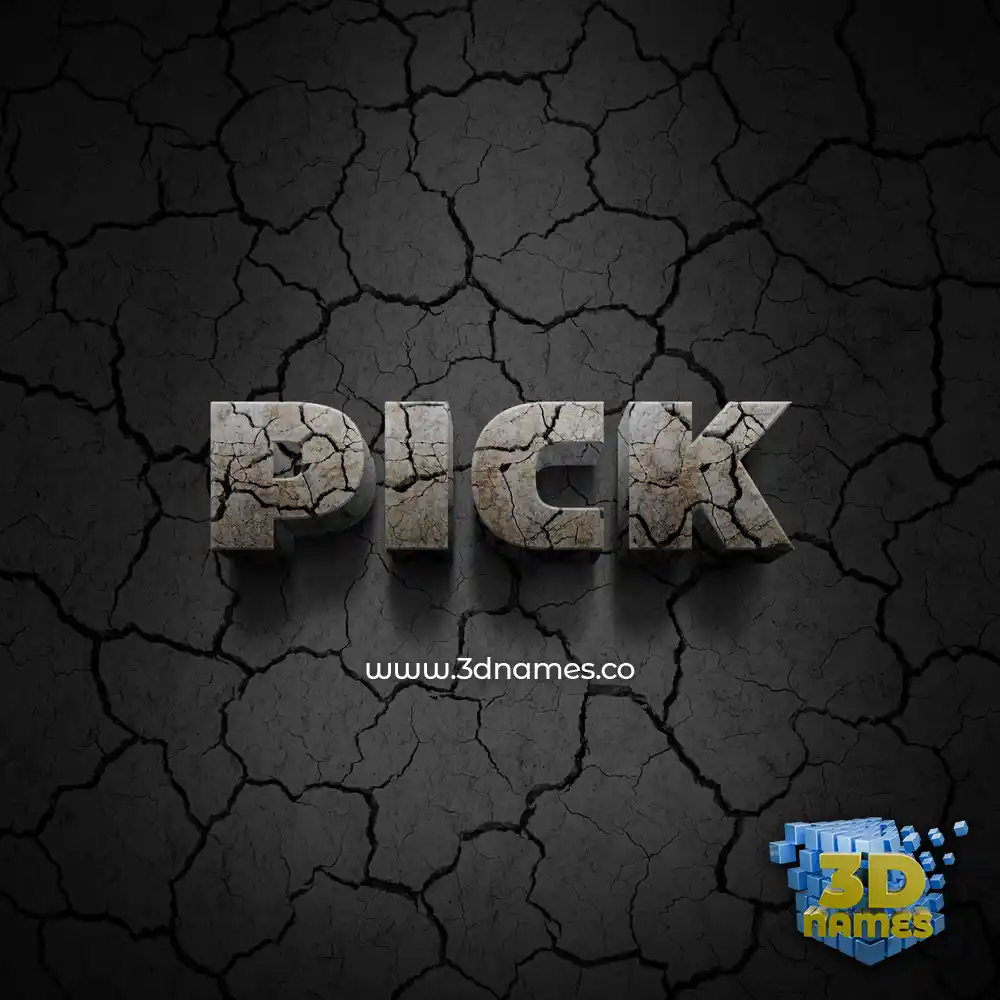 pick in Cracked Stone style - 3D name wallpaper